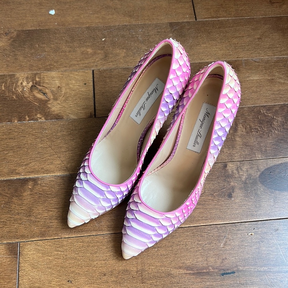 Monique Lhuillier Pink Python Pumps Size 37